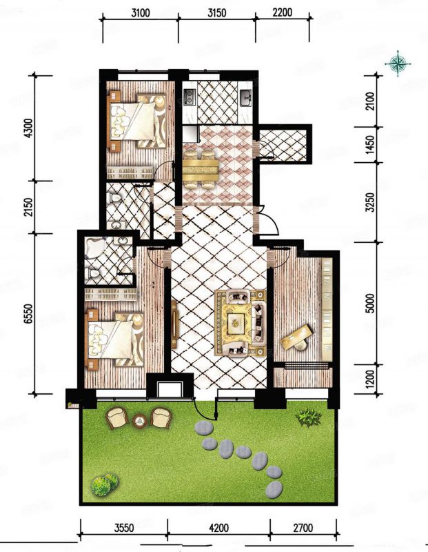 包头装修方案锦尚国际三期C1户型139.73平米