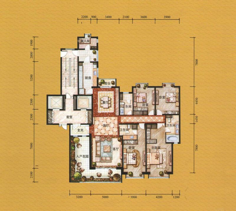 包头装修方案诺德国际花园4-3户型290.89平米