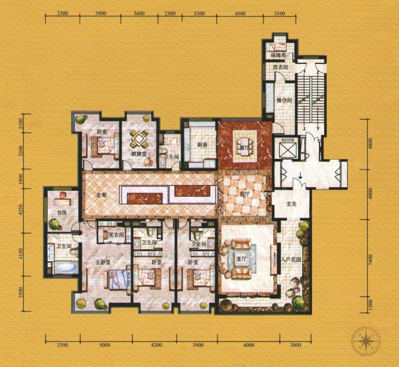 包头装修方案诺德国际花园5-1户型475.39平米