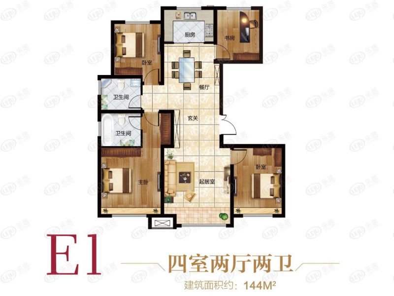 包头装修方案包头东河吾悦广场（商铺）四室两厅两卫144平方米