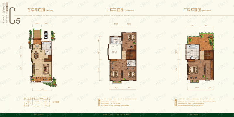 包头装修方案顺鑫望潮苑·别墅四室两厅四卫214.61平方米
