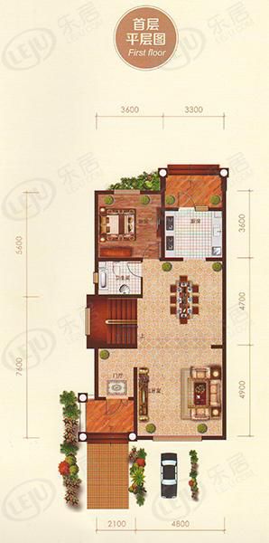 包头装修方案顺鑫望潮苑·别墅五室三厅四卫220.75平方米